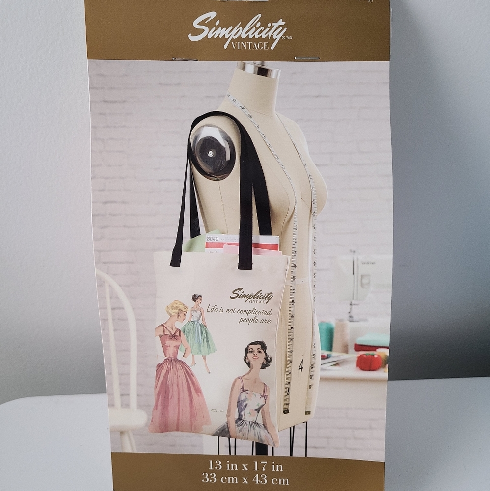 Simpilicity Retro Canvas Tote Bag
